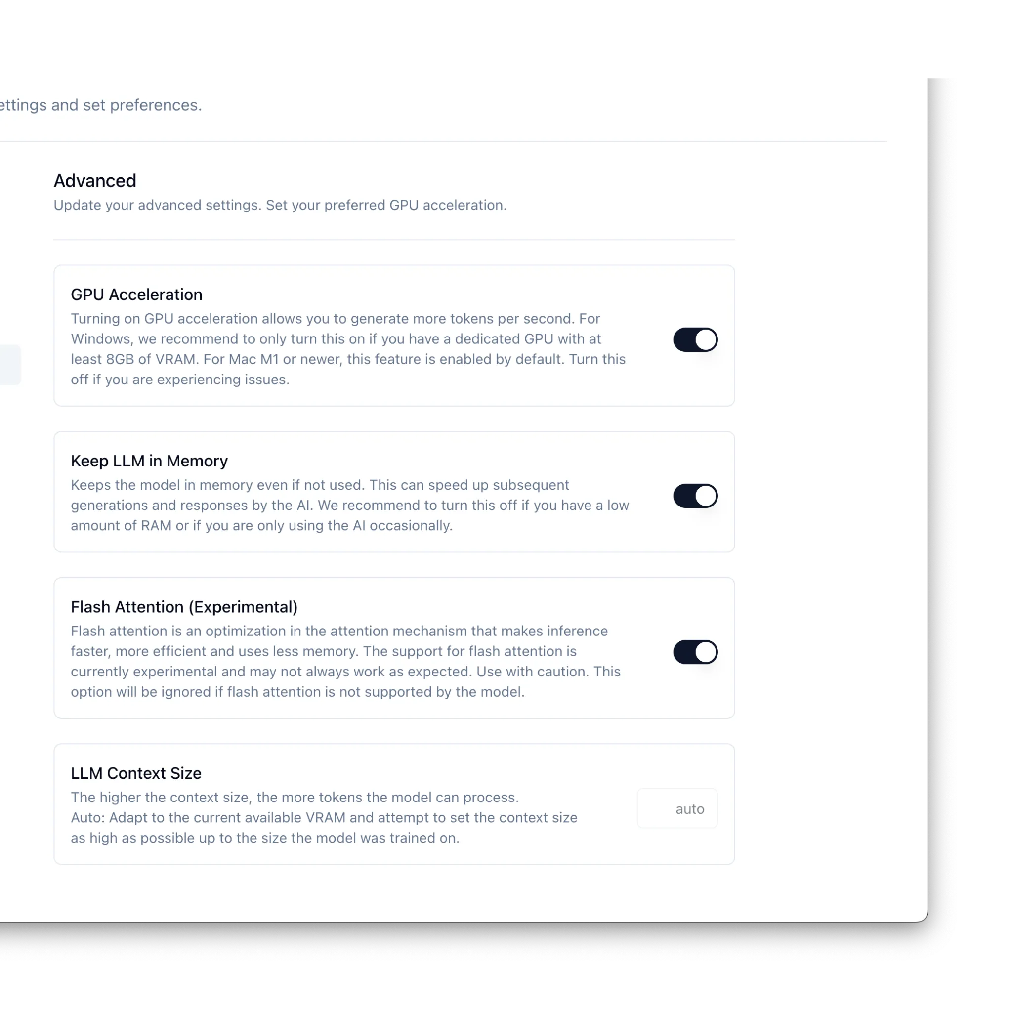 Erweiterte Einstellungen